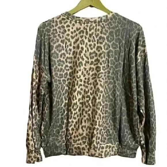 Sundry Leopard Print Drapey Sweater 1 (Small 4-6)  Cozy Lightweight Pullover NWT - Picture 7 of 7